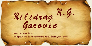 Milidrag Garović vizit kartica